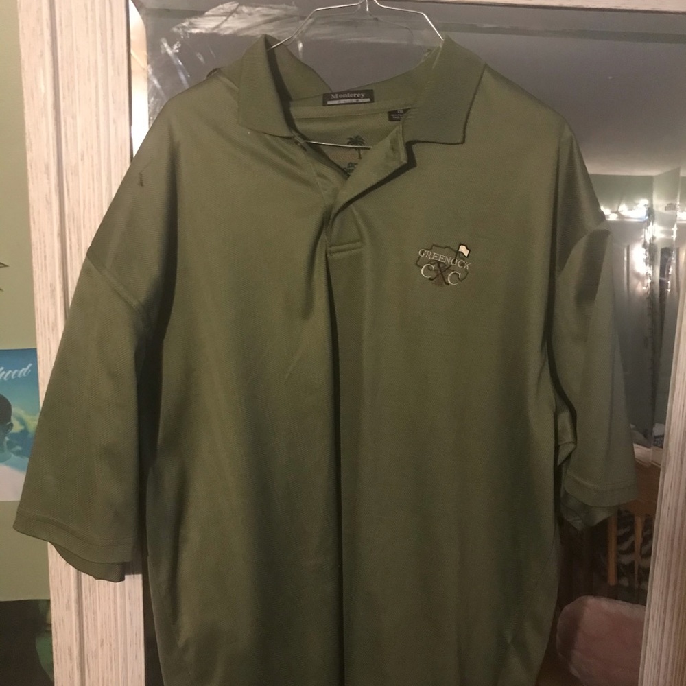 Country club green golf shirt, very light